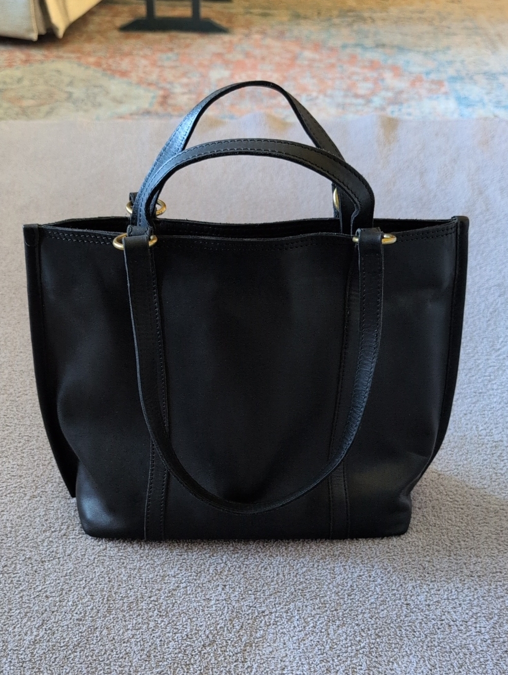 Margot Black Leather Shoulder Bag